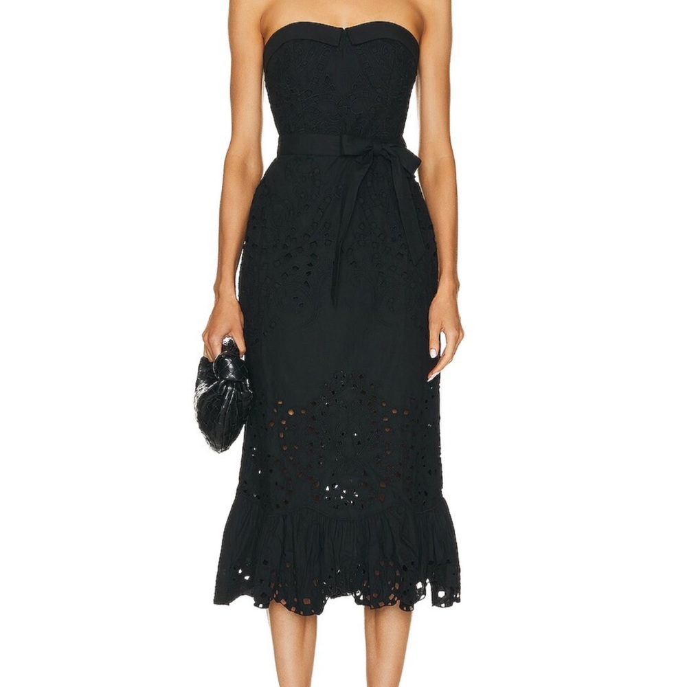 Hemant & Nandita Mohi Black Strapless Dress